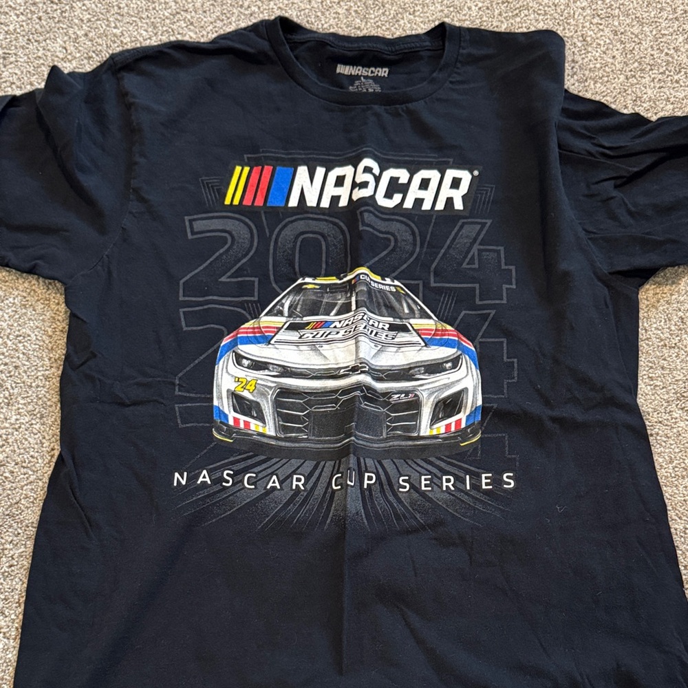 Nascar Black T-Shirt with Colorful Car Design large